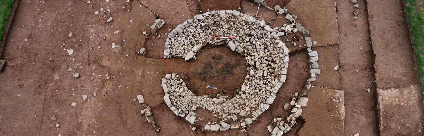 Aerial view of excavation site